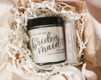 Bridesmaid Proposal Small Gift Box | Gift Set under 20 | Maid Matron of Honor Wedding Gift | Calligraphy | Will you be my bridesmaid