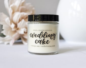 WEDDING CAKE Soy Candle, 4oz. | Party Favors, Bridal Shower Gift, Bridesmaid Proposal, Foodie Gift Under 10