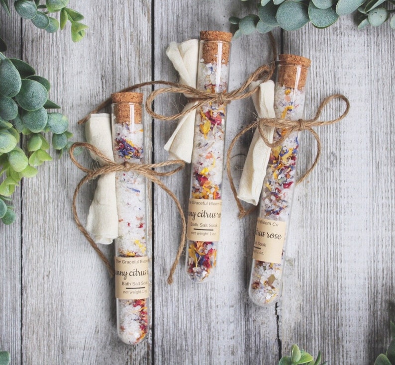 BATH SALT Test Tube Single Bridesmaid Box Wedding Favors Etsy