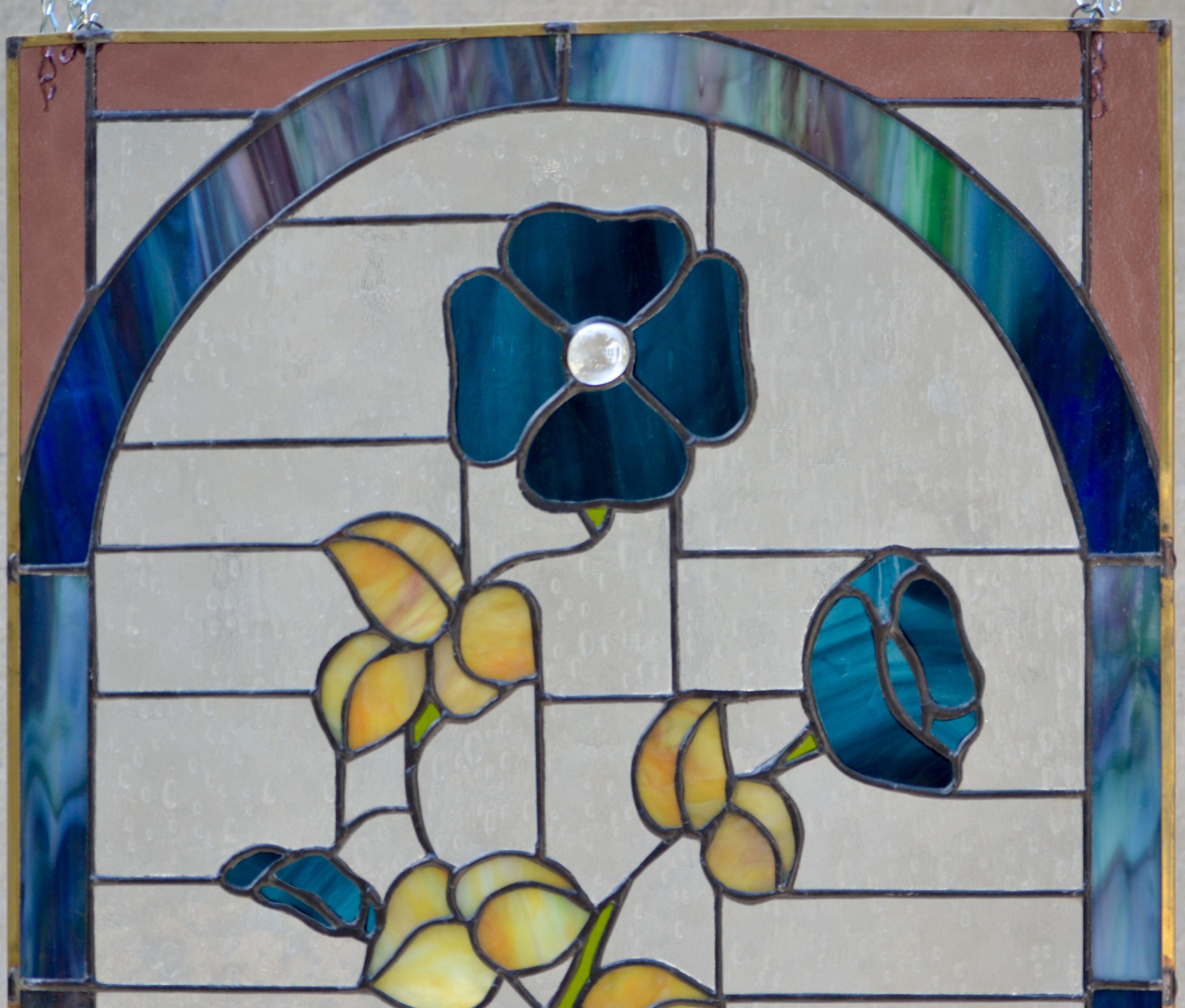 Custom Stained Glass Panel With Arched Detail Etsy UK