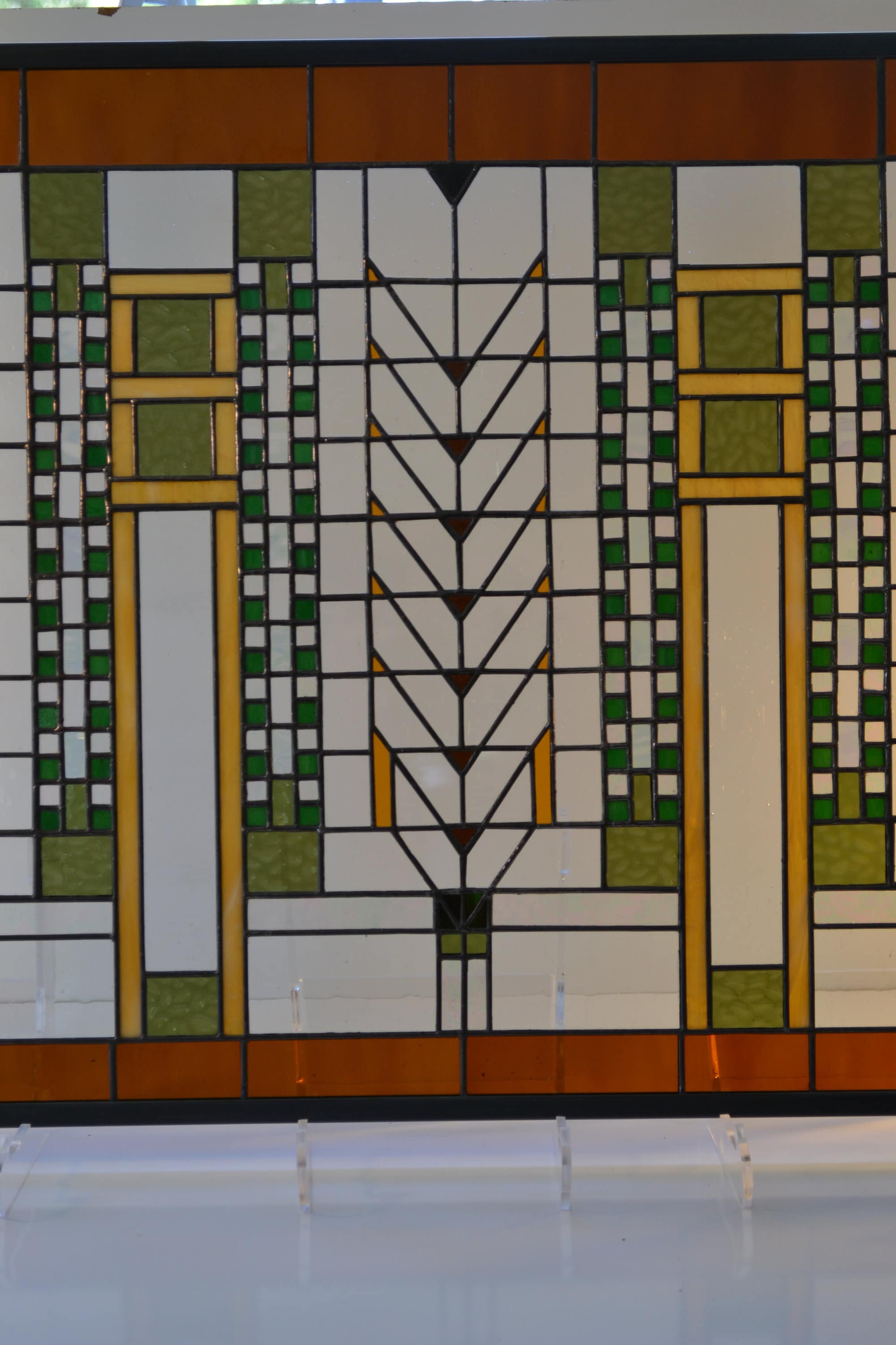 フランク・ロイド・ライト ヴィンテージステンドグラス 生命の木 ツリーオブライフ 23-02 Frank Lloyd Wright Inspired Tree of Life Stained Glass