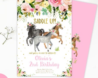 Horse Birthday Invitation Horse Invitation Horse Party invitation Editable Horse Birthday Party Invite INSTAND DOWNLOAD, Corjl template