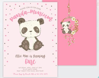 INSTANT DOWNLOAD EDITABLE Panda Birthday Party Invitations - Etsy