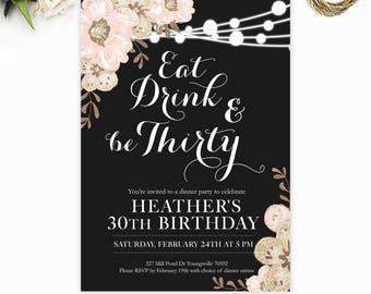 30th birthday invite etsy
