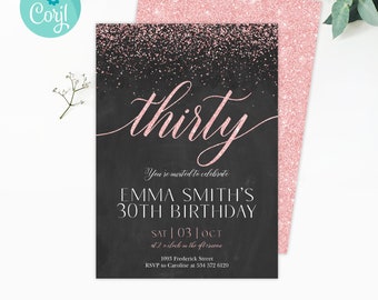 30th Birthday invitation, Eat Drink and be Thirty, Thirtieth Birthday Invite, 30th Birthday for Her, 30th Birthday invite, Dirty Thirty