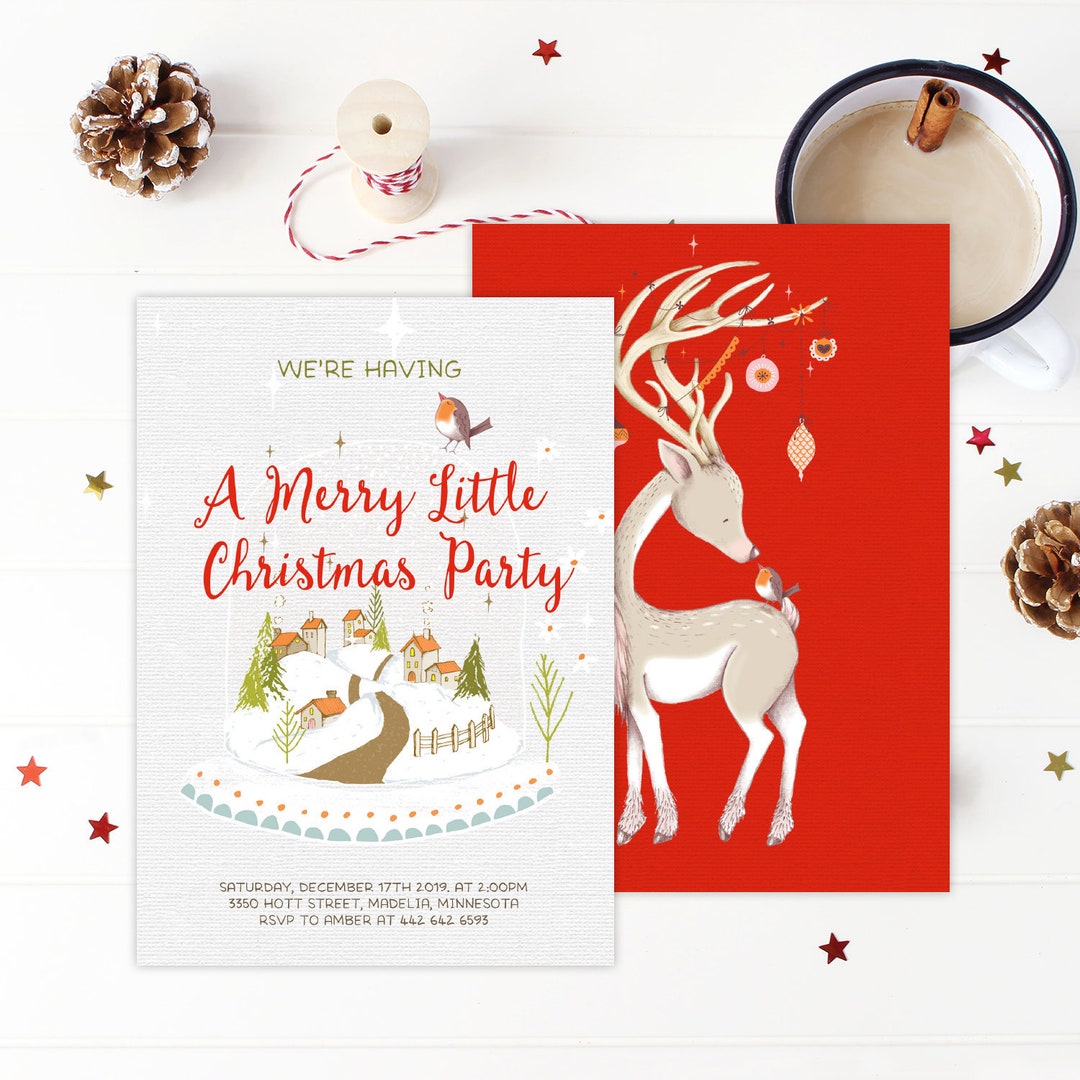 Christmas Party Invitations, Holiday Party Invite, Christmas Party
