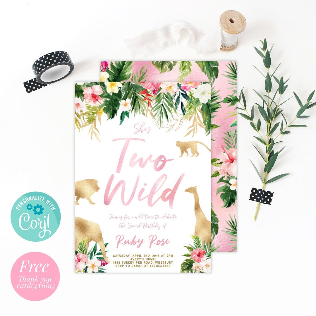 Two Wild Birthday Invitation Girl Invite Tribal Boho Arrow Etsy