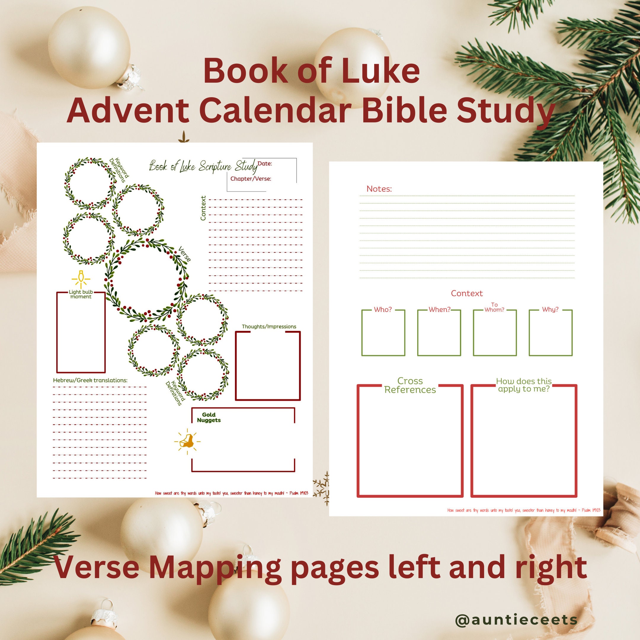 Book of Luke Advent Calendar Bible Study and Verse Mapping Etsy