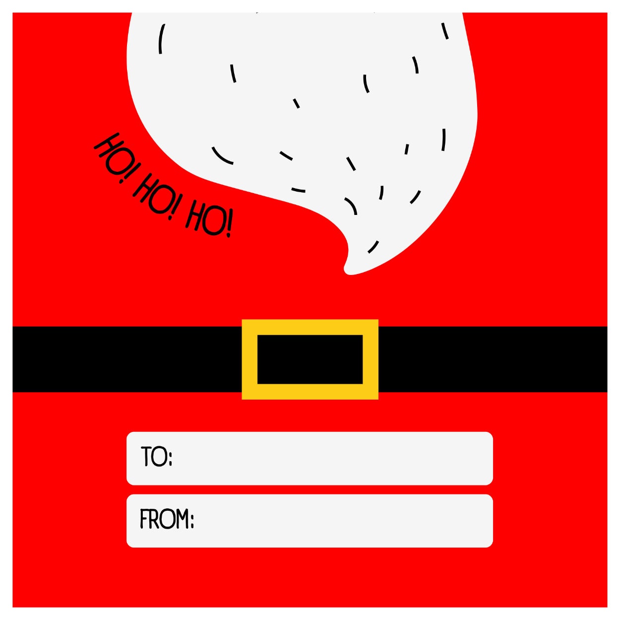 Cute Santa Printable Gift Tag PNG &amp; PDF Digital Download - Etsy