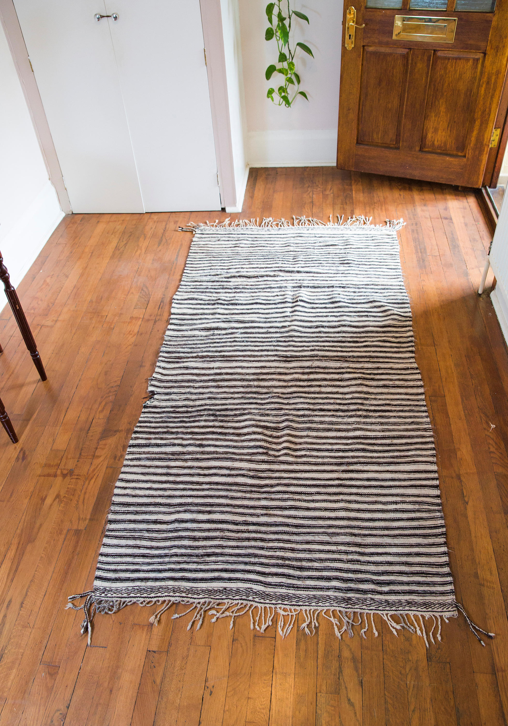 Black and White Striped Berber Rug 4 x 5 Vintage Berber rug Etsy