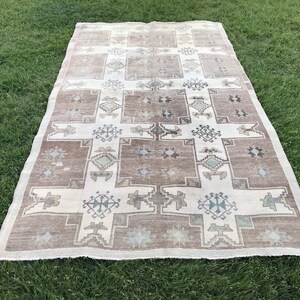 5x9 ft Vintage Turkish Kars Rug, Turkish Kars Rug, Area Rug, Turkish Rug, Natural Color Rug, Oriental Rug, Decorative Rug