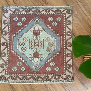 Small Oushak Rug, 2x3, Small Doormat Rug, Kitchen Rug, Bathroom Rug, Turkish Doormat Rug, Oriental Rug, Tiny Rug, Boho Decor,