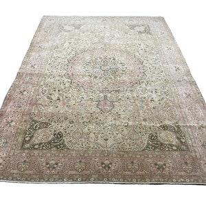 6.8x9.5 ft Vintage Turkish Oushak Rug, Turkish Anatolian Rug, Turkish Anatolian Rug, Handmade Rug, Bohemian Rug, Wool Turkish Rug *474