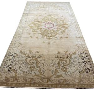 5.3x11 ft Vintage Turkish Kars Rug, Brown and Ivory Turkish Rug, Turkish Kars Rug, Handmade Rug, Bohemian Rug, Wool Turkish Rug *457