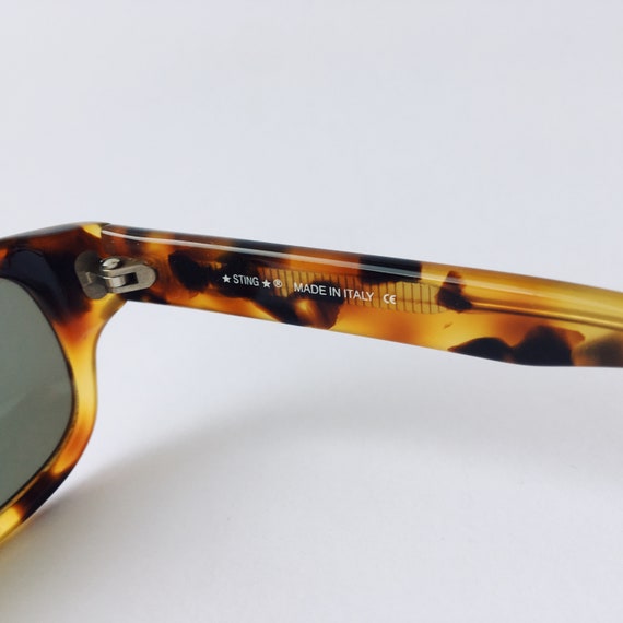 Sting Vintage Square Sunglasses Tortoise 80's - O… - image 5