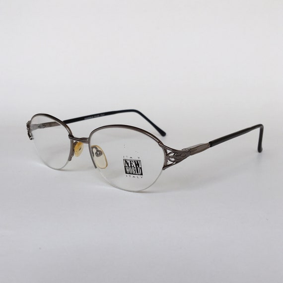 New World Vintage Oval Eyeglasses Silver Frame Op… - image 2