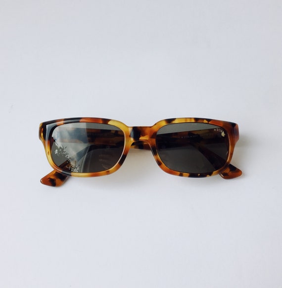 Sting Vintage Square Sunglasses Tortoise 80's - O… - image 3