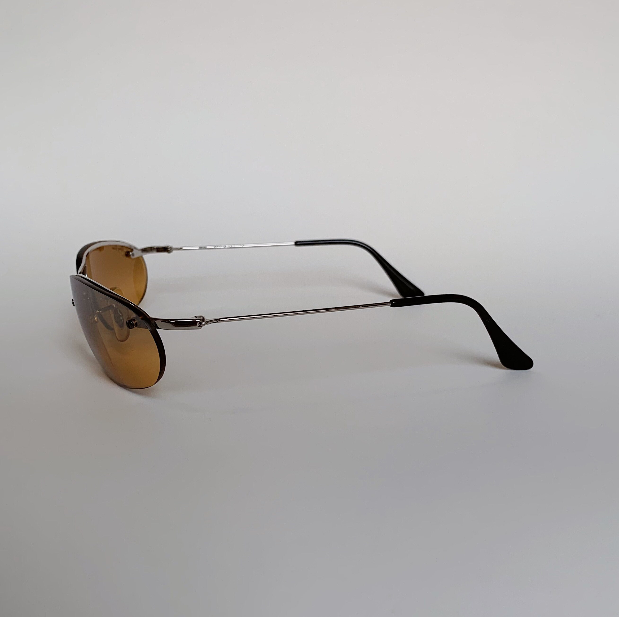 Ray-ban Vintage Aviator Half Rimless 2 Colors Orange and Mirrored ...