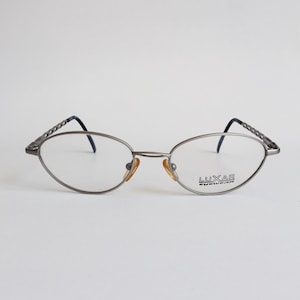 Luxar Eyewear Vintage Oval Eyeglasses Silver Frame 90s NOS - Mens & Womens