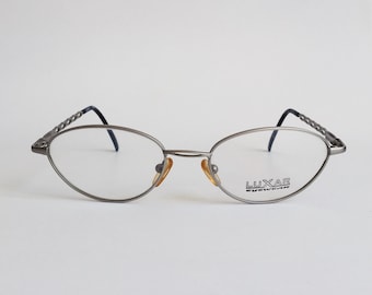 Luxar Eyewear Vintage Oval Eyeglasses Silver Frame 90s NOS - Mens & Womens