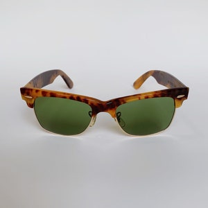 Ray-Ban Vintage Wayfarer Max 1 Blonde Schildkröte Bausch & Lomb 90er NOS - Original Designer Sonnenbrille von DDVintageSunglasses