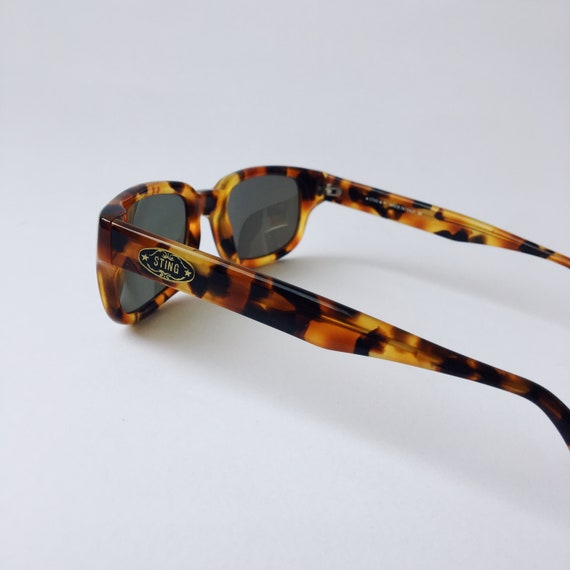Sting Vintage Square Sunglasses Tortoise 80's - O… - image 4