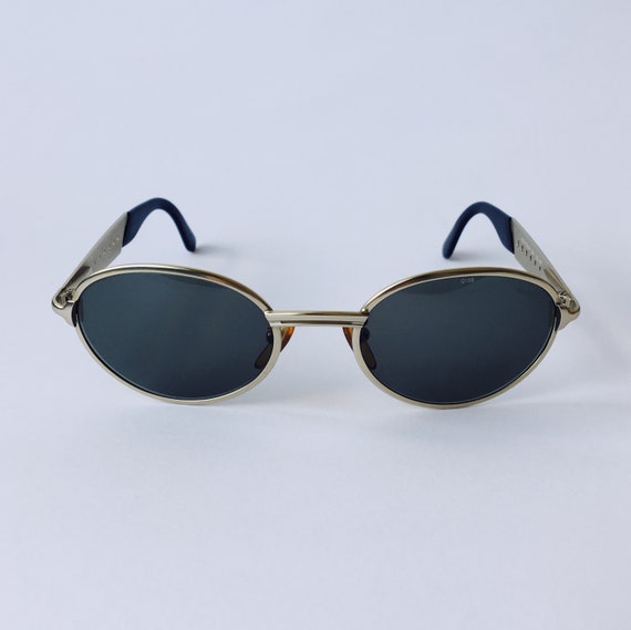 Police Vintage Oval Sunglasses Gold Frame 90s NOS - D… - Gem