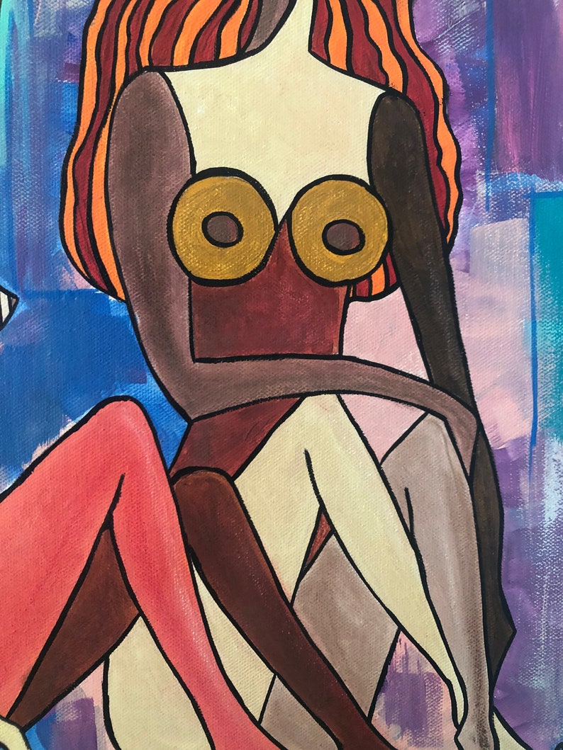 cubism art Original acrylic painting on canvas 24x20\u201d portrait of women of different races cubist art artwork by ClaudiaNolascoArt