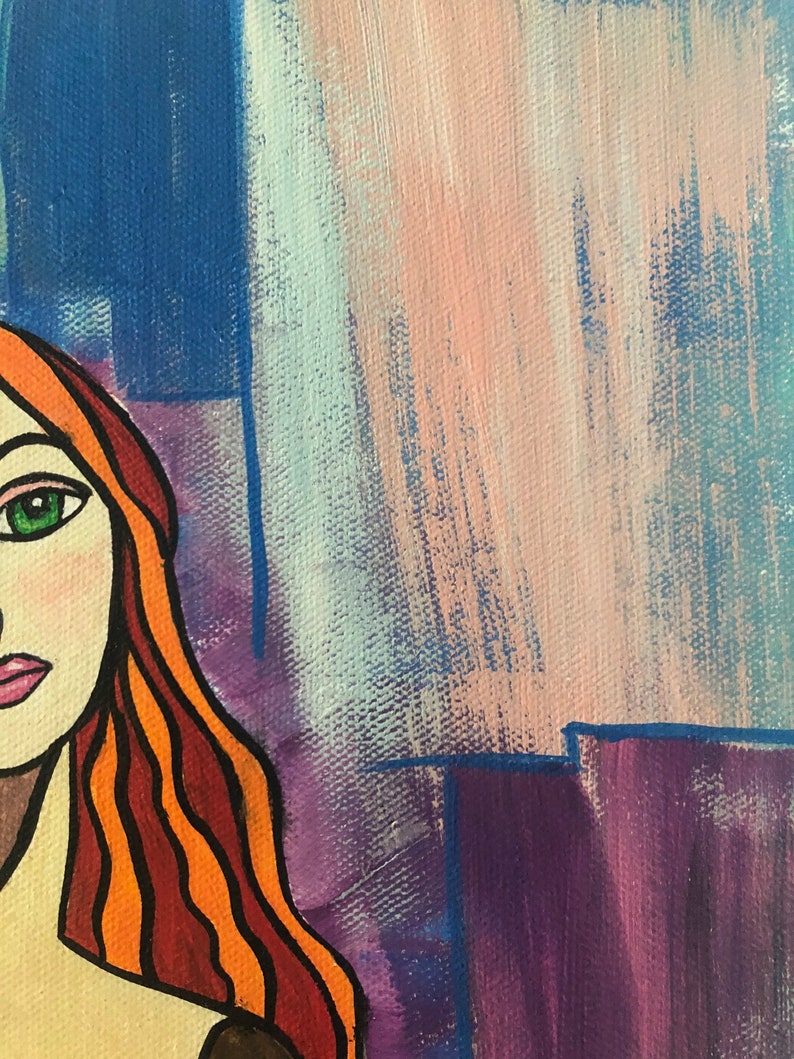 cubism art Original acrylic painting on canvas 24x20\u201d portrait of women of different races cubist art artwork by ClaudiaNolascoArt