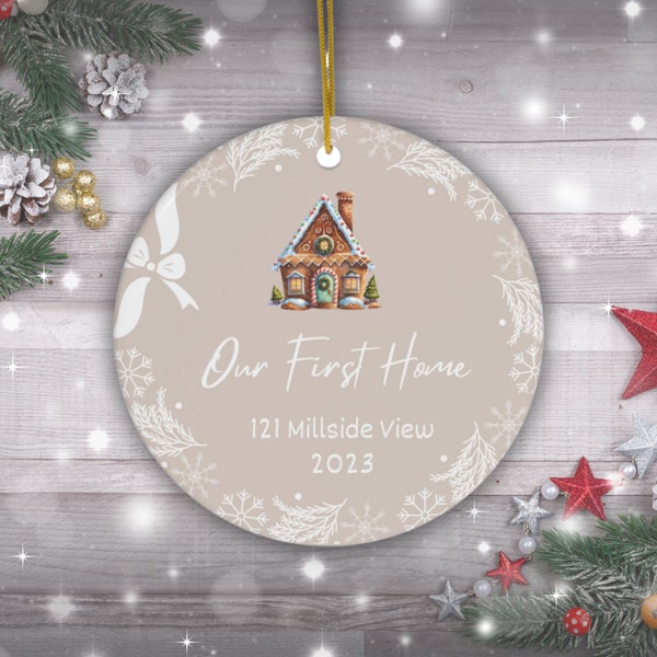 Personalized First Home Ornament Gingerbread Christmas Decor Custom Acrylic Ornament Christmas Family Ornament First Christmas New Home Gift