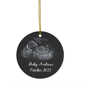 Baby first Christmas bauble Baby girl first Christmas ornament Baby's First Christmas Ornament Personalized Baby sonogram Keepsake image 2