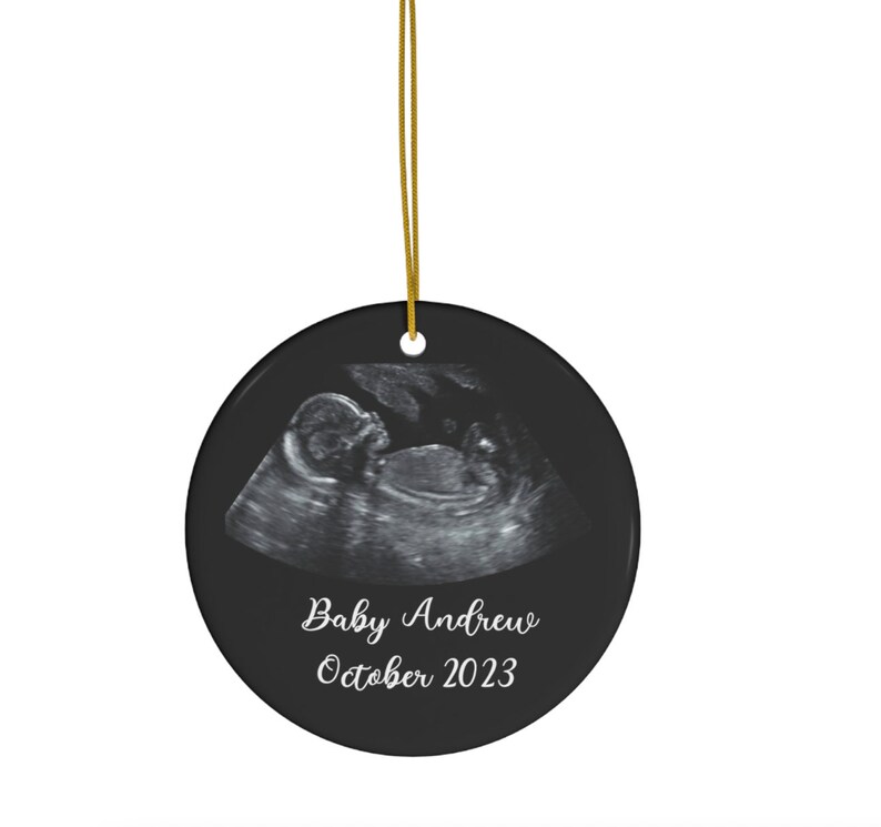 Baby first Christmas bauble Baby girl first Christmas ornament Baby's First Christmas Ornament Personalized Baby sonogram Keepsake image 2