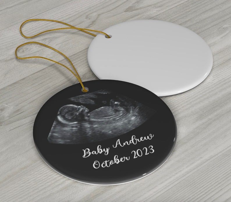 Baby first Christmas bauble Baby girl first Christmas ornament Baby's First Christmas Ornament Personalized Baby sonogram Keepsake image 3
