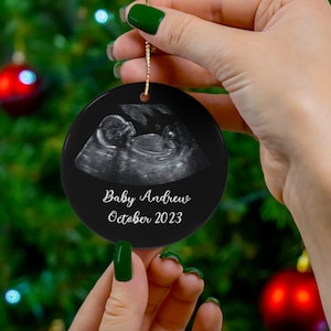 Baby first Christmas bauble Baby girl first Christmas ornament Baby's First Christmas Ornament Personalized Baby sonogram Keepsake image 1
