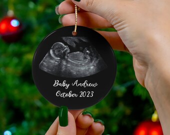 Baby first Christmas bauble Baby girl first Christmas ornament Baby's First Christmas Ornament Personalized Baby sonogram Keepsake