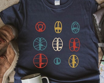 Metal Detecting Coils T Shirt, Treasure Hunting Equipment Retro Vintage Colors Tshirt, Gift for Metal Detectorist, Dirt Fishing Outdoor Tee