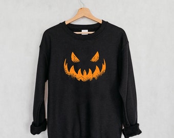 Pumpkin Sweatshirt,  Jack-o-Lantern Sweatshirt, Pumpkin Sweater,Halloween Crewneck Sweatshirt, Halloween Sweater, Spooky Season, Fall Shirts