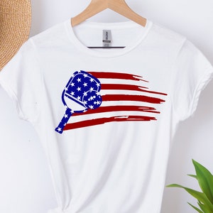 Pickleball American Flag Independence Day 4th of July Unisex Shirt, Pickleball Shirt, Pickleball Coach Patriotic tshirt, July 4th Pickleball