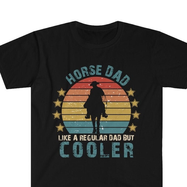 Funny Horse Rider T-Shirt, Gift for a Horse Riding Dad, Father's Day Vintage Retro Sunset Graphic Tee, Dad Birthday Shirt, Husband Gift