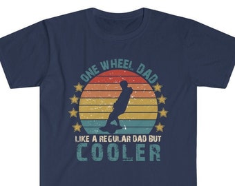 Funny One Wheel T-Shirt, Gift for a Cool OneWheel Dad, Father&#39;s Day Vintage Retro Sunset Graphic Tee, Dad Birthday Shirt, Husband Gift