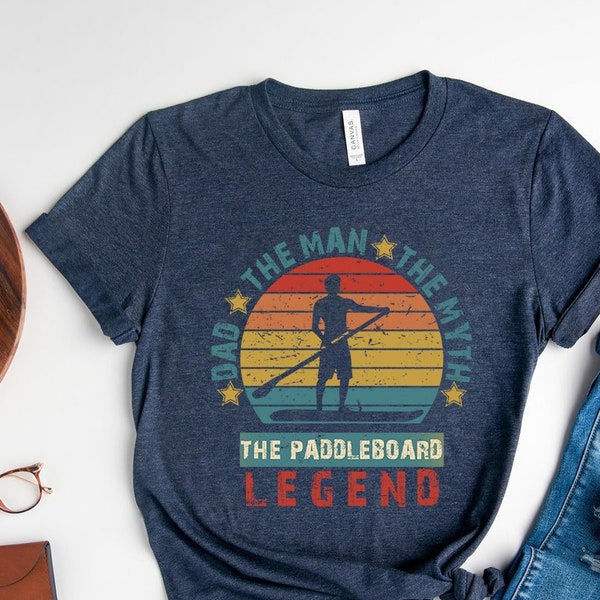 Funny Paddleboarding Dad T-shirt, Stand Up Paddle SUP Dad the Man The Myth The Paddleboard Legend, Paddle boarding Shirt, Paddleboader Gift