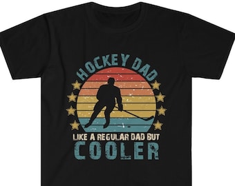 Lustiges Eishockey T-Shirt, Geschenk für einen coolen Hockey Papa, Vatertag Vintage Retro Sonnenuntergang T-Shirt, Hockey Coach Geburtstagsshirt, Mann Geschenk