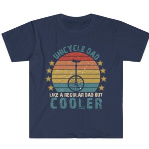 Funny Unicycle T-Shirt, Gift for a Cool Unicycle Coach, Father&#39;s Day Vintage Retro Sunset Graphic Tee, Dad Birthday Shirt, Unicycle Gift Tee