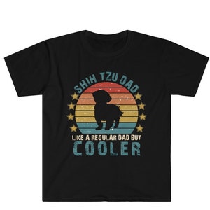 Funny Retro Shih Tzu Dad Shirt, Shih Tzu Dog Silhouette tshirt, Shih Tzu Gift, Father&#39;s Day Gift, Dog Lover Tee, Husband Gift, ShihTzu Shirt