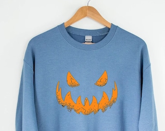 Halloween Sweatshirt, Halloween Sweater, Halloween Crewneck, Jack-o-Lantern Sweatshirt, Pumpkin Sweatshirt, Halloween Shirt, Fall Shirts