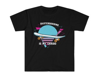 Skateboarding è la mia cardio cool skater funny skateboard shirt, camicia per skater, funny skater tee, skating shirt, skate board tee