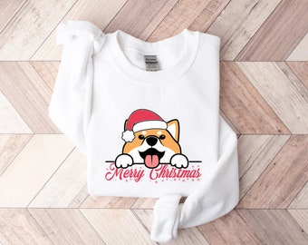 Sudadera Shiba de Navidad, Sudadera de Perro, Camisa de Feliz Navidad, Camisa de Navidad para Amantes de los Perros, Linda Camisa de Perro, Regalo de Navidad para mamá Perro