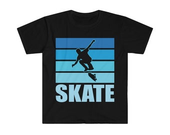 Blue SKATE Skateboarder Skateboarding Skateboard Shirt, Shirt For Skaters, Minimalist Skater Tee, Skating Shirt, Skate Boarding Tee