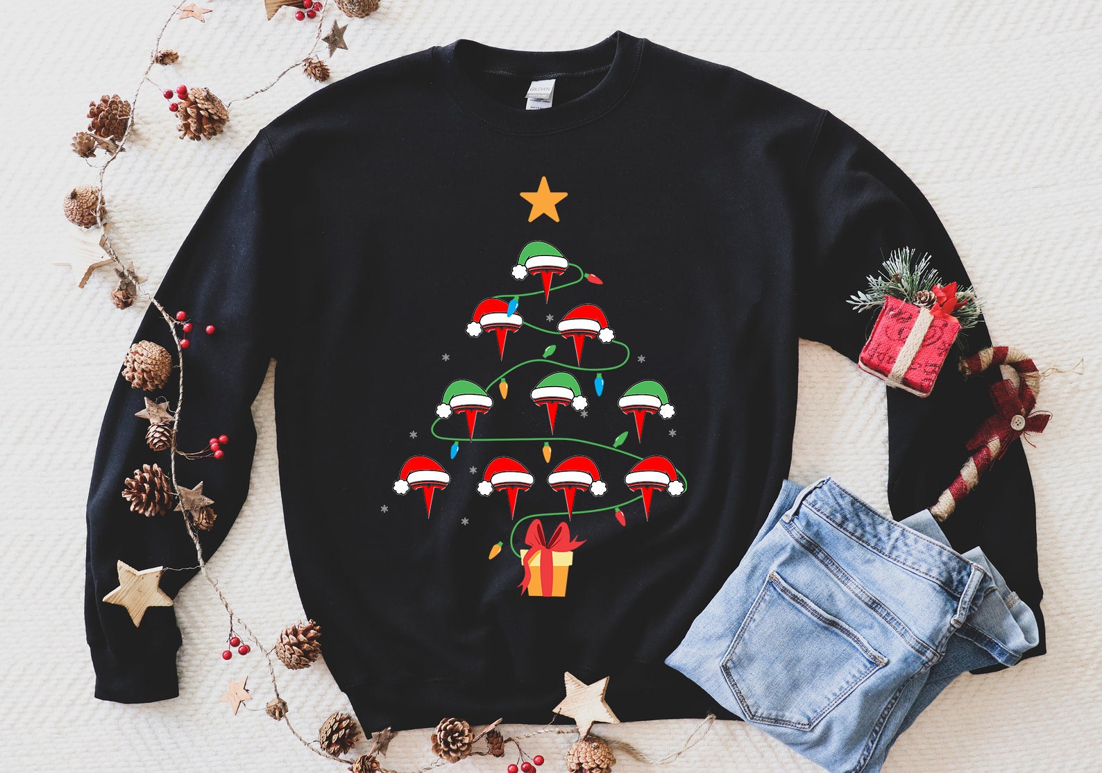 Funny Tesla Christmas Tree Sweatshirt | Tesla Owner