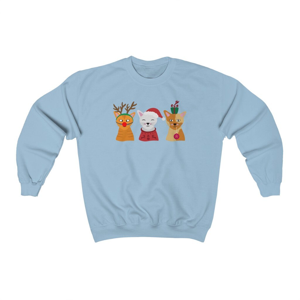 Felpa Natalizia Da Donna FLOYU Meowy Con Gatto E Luci | Maglione Per Amanti Dei Gatti | Taglie S-XXL